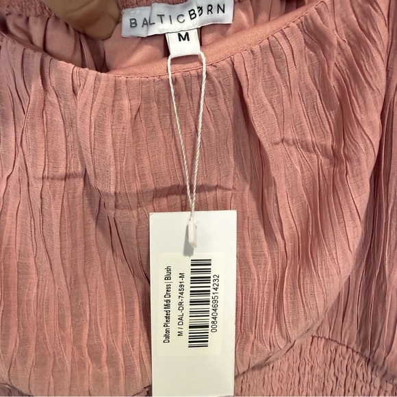 Baltic Born Dalton Pleated Midi Dress - Blush Size Medium - Picture 2 of 10